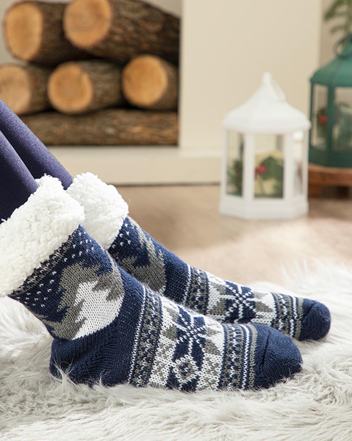 Pine Tree Triko Kadın Peluş Çorap 36-38 Lacivert
