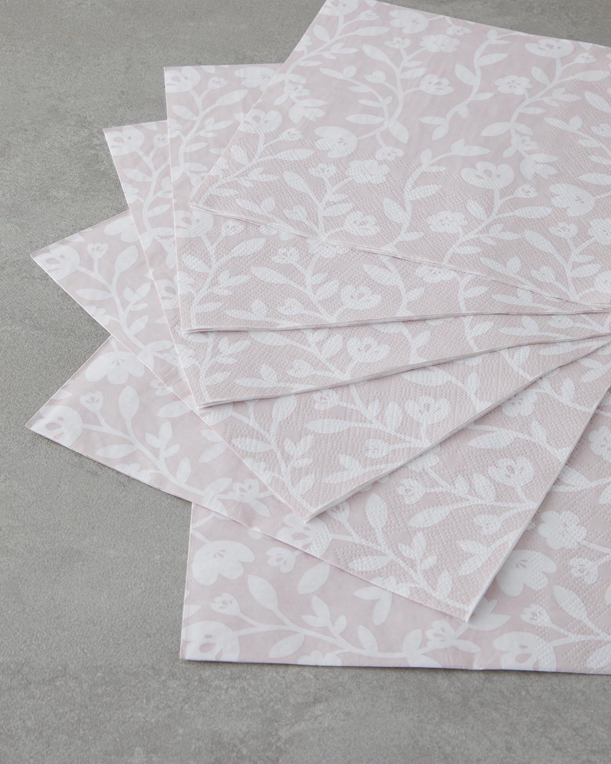 Pinklet 20'li Kağıt Peçete 33x33 cm Pembe-Beyaz