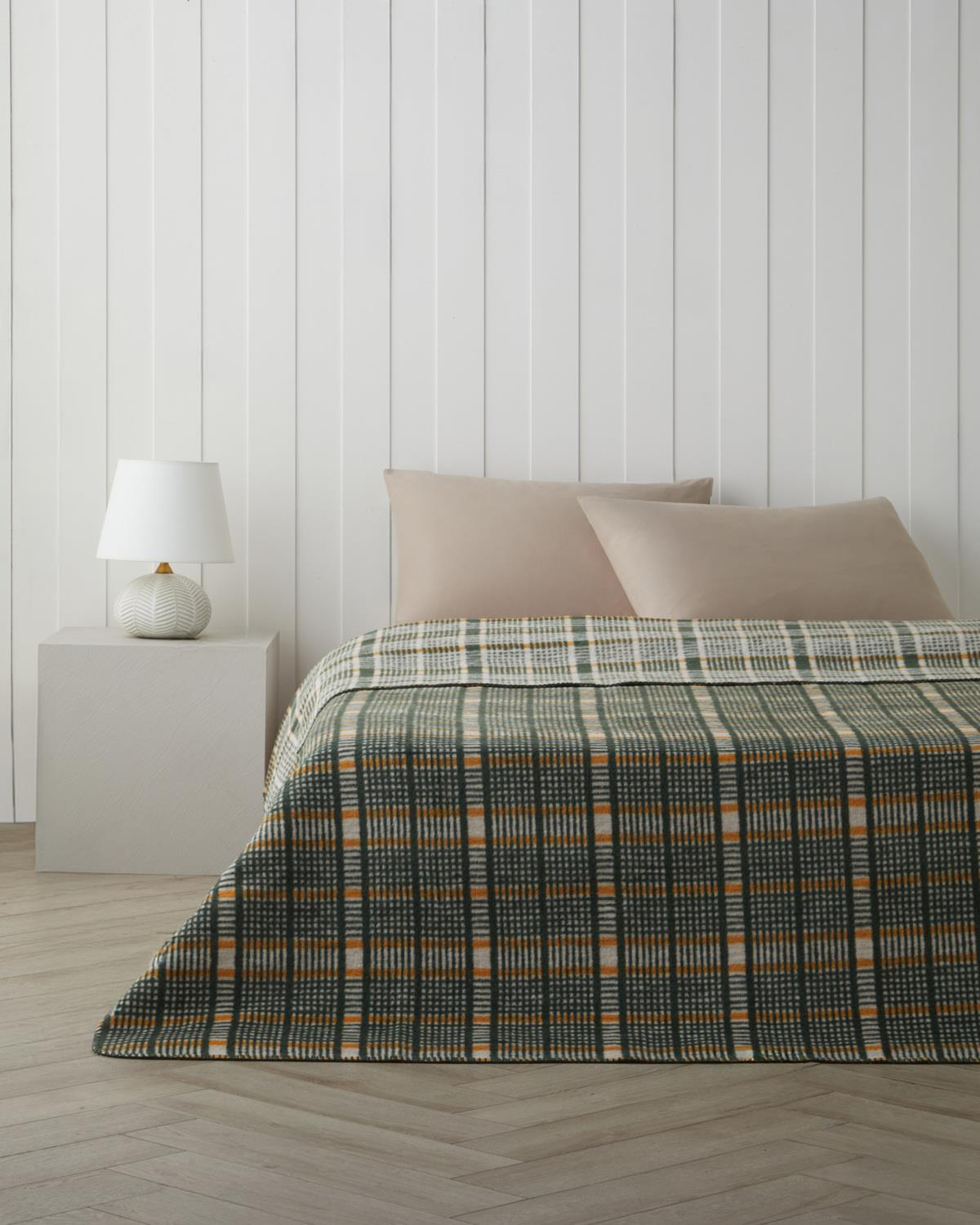 Plaid Tale Pamuk Akrilik Tek Kişilik Battaniye 150x200 cm Koyu Yeşil