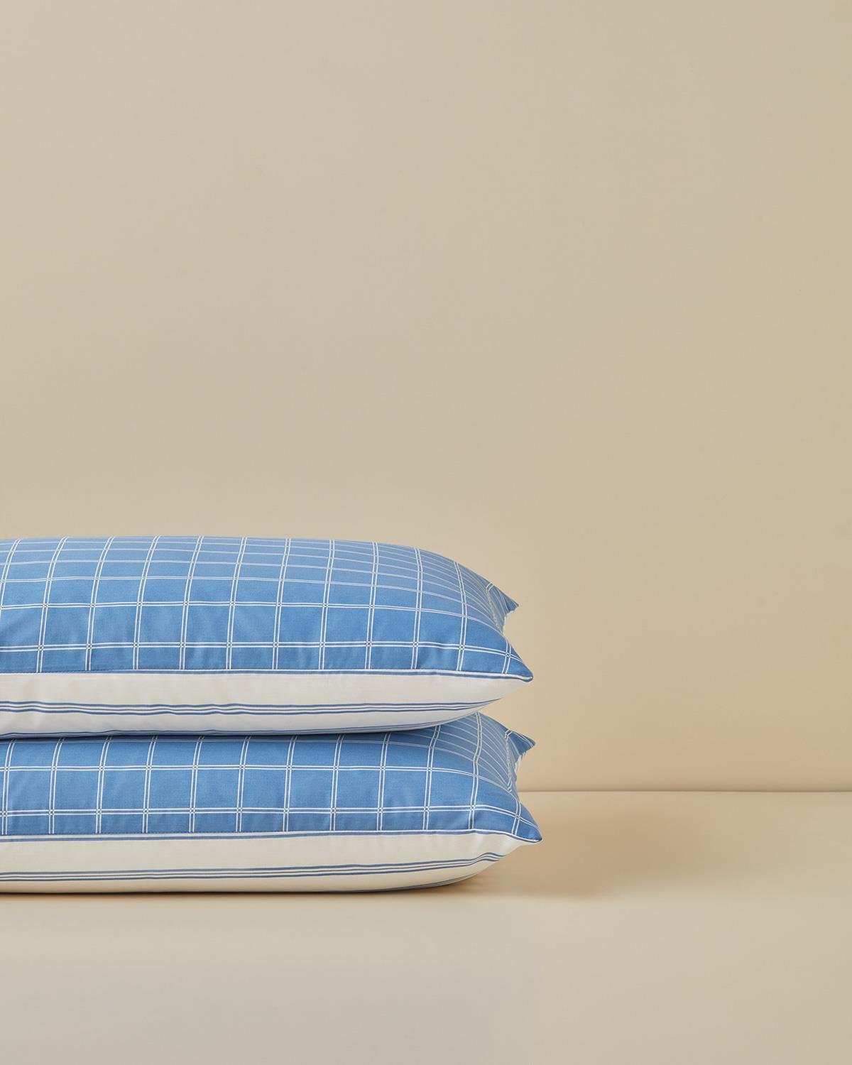 Plaid Zone Pamuklu 2'li Yastık Kılıfı 50x70 cm Mavi