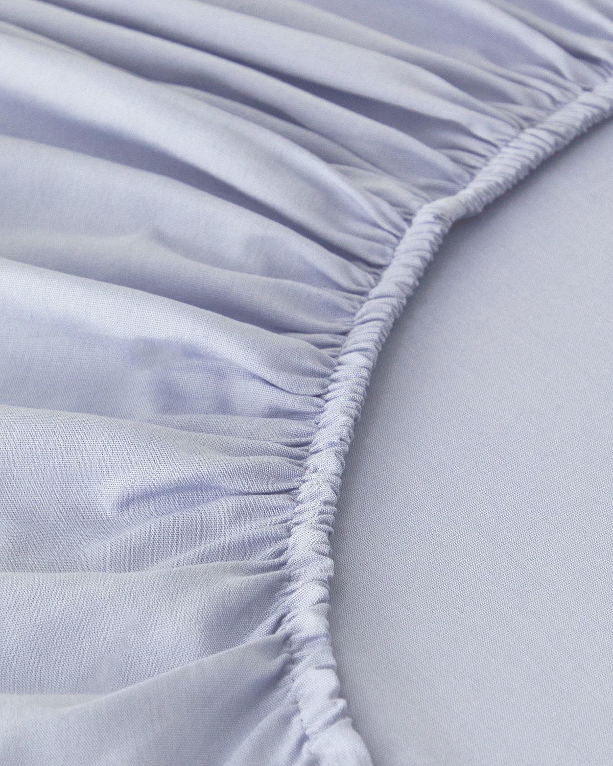 Plain Pamuk Çift Kişilik Lastikli Çarşaf Tkm 160x200 cm Ortanca Mavi