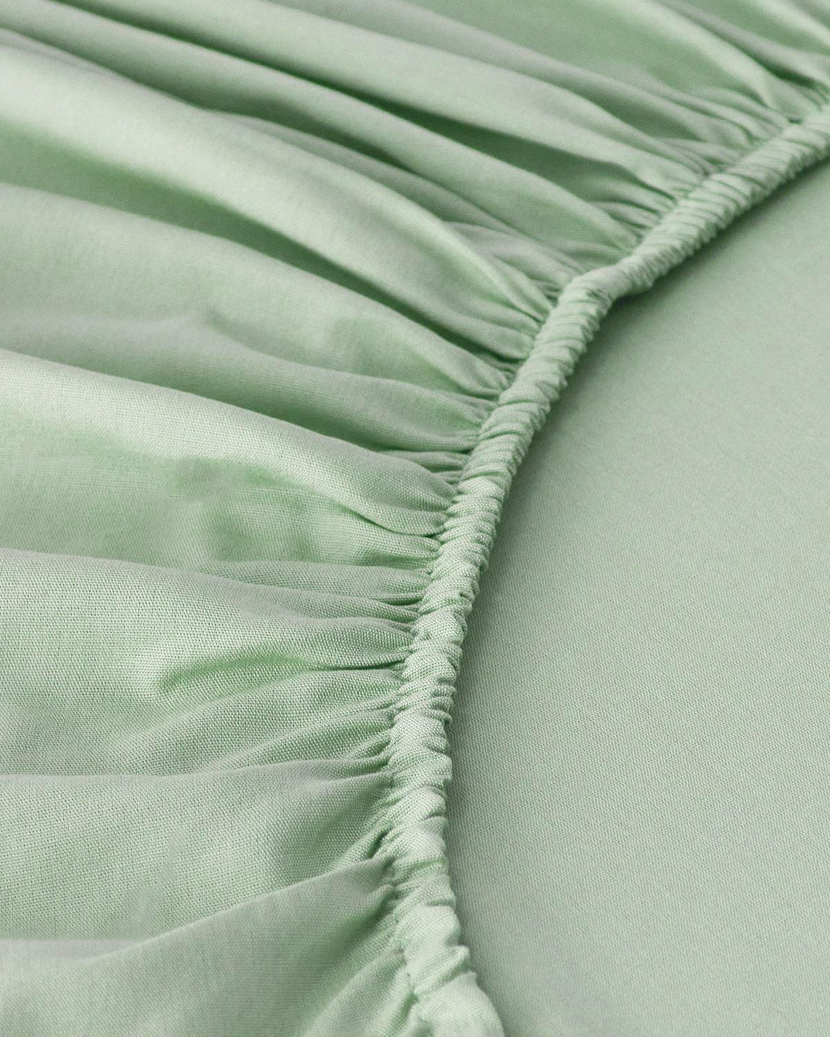 Plain Pamuk King Size Lastikli Çarşaf Tkm 180x200 cm Heritage Yeşili