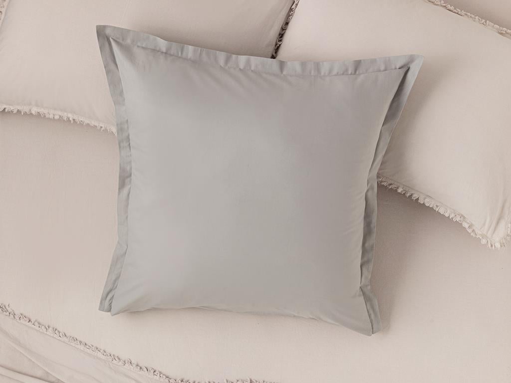 Plain Pamuklu Oxford Tekli Yastık Kılıfı Çakıl Taşı