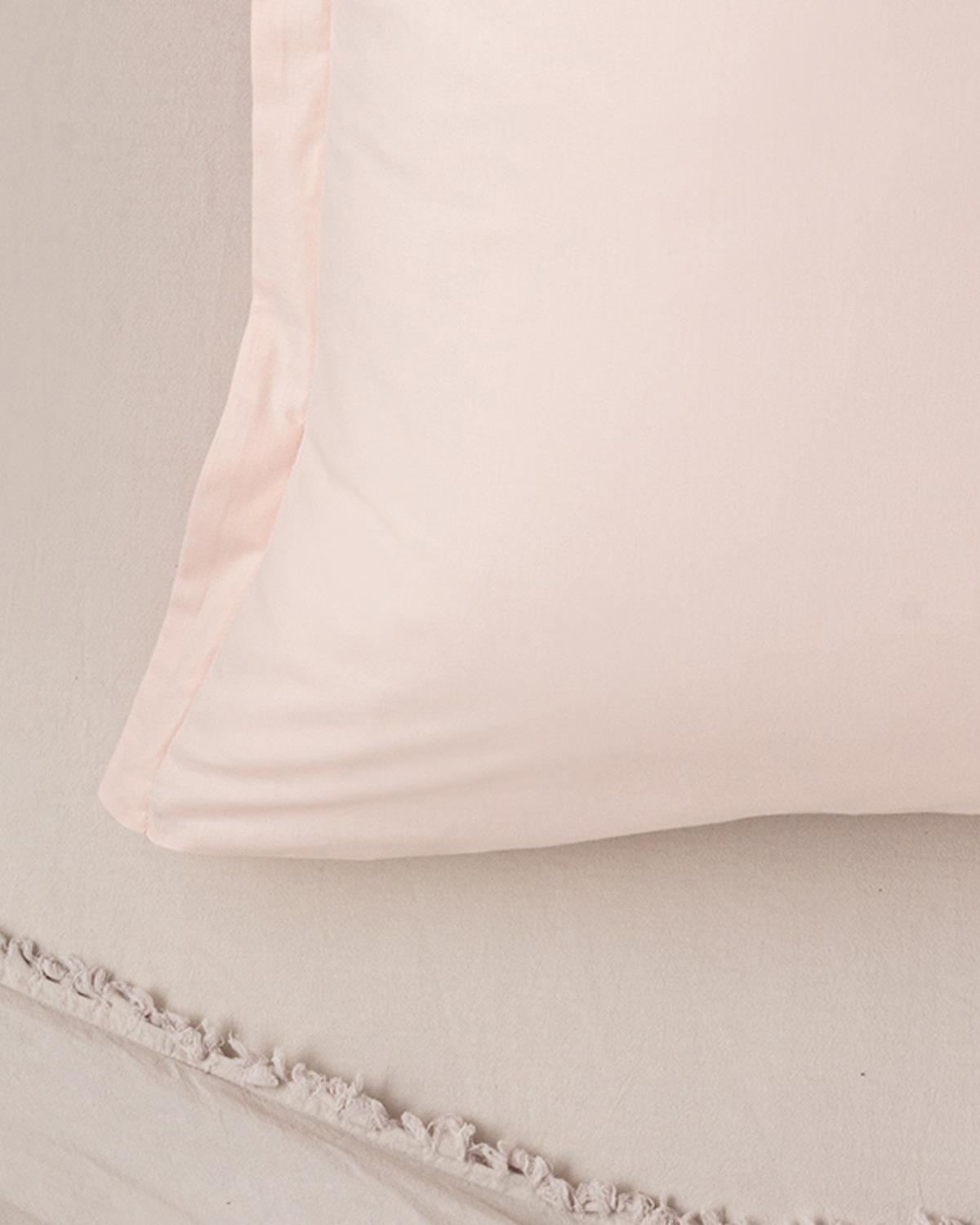Plain Pamuklu Oxford Yastık Kılıfı Toz Pembe
