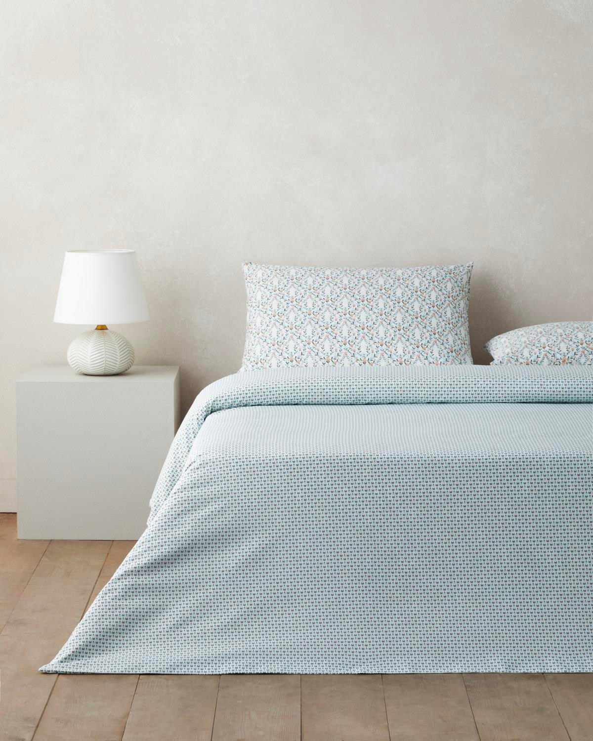 Poemy Kolay Ütülenir Çift Kişilik Nevresim Seti 200x220 cm Turuncu-Mavi