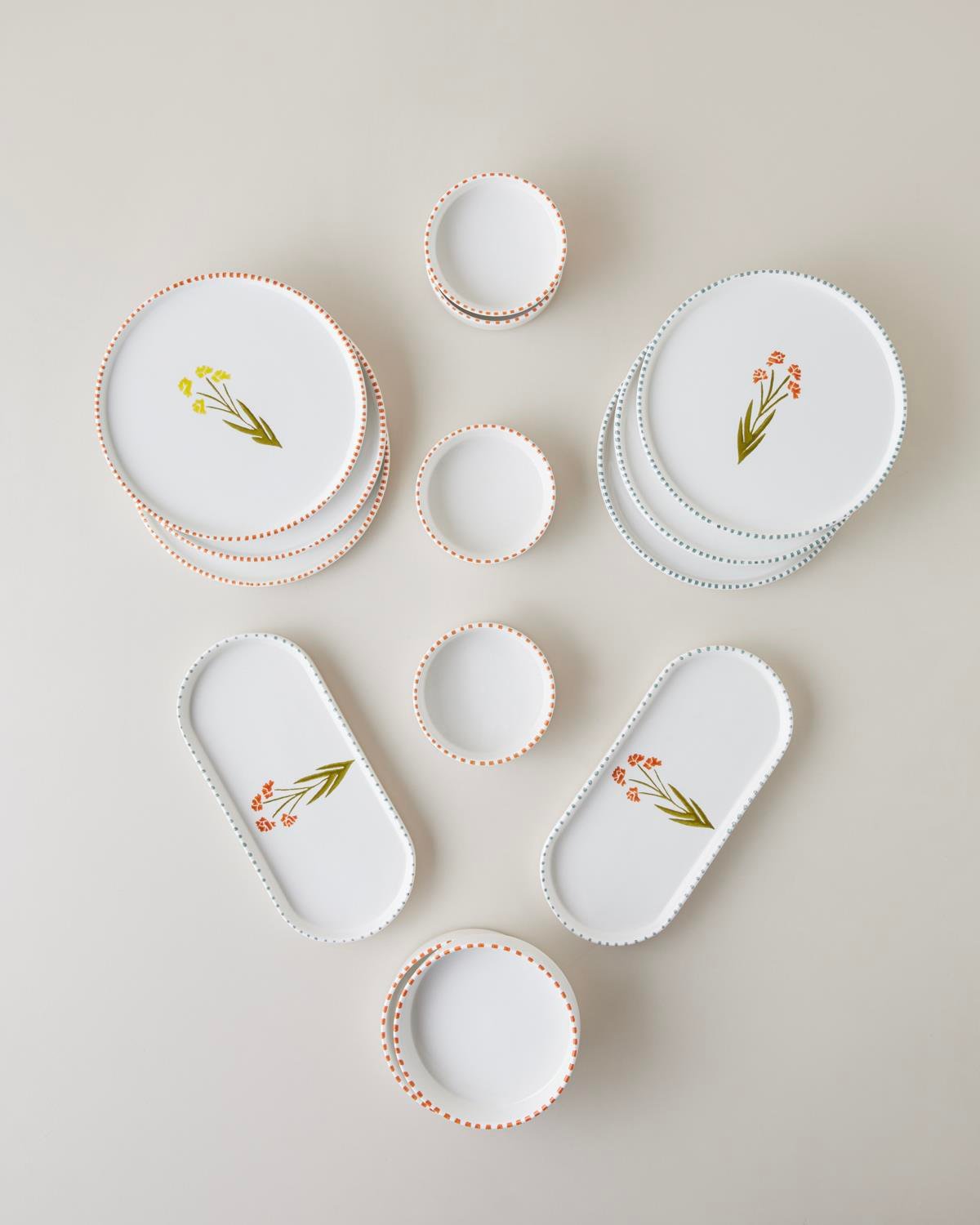 Point Seramik Kahvaltı Takımı 14 parça 6 kişilik Renkli