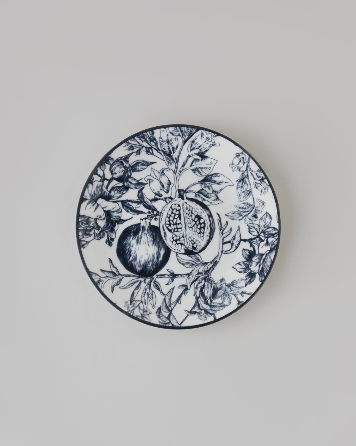 Pomara Porselen Kahvaltı ve Sunum Seti 18 Parça 6 Kişilik Lacivert-Beyaz