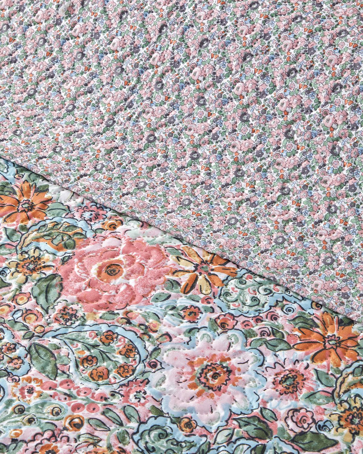 Poppy Happiness Çok Amaçlı King Size Yatak Örtüsü Takımı Pembe