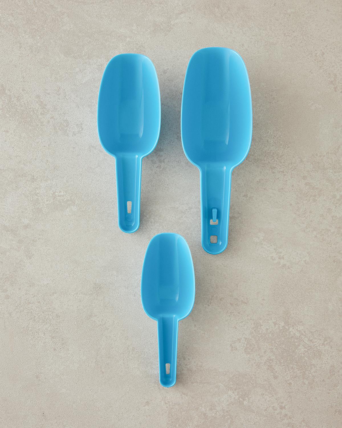 Poul Plastik 3'lü Ölçü Kaşığı 22x7,8x5 cm Turkuaz