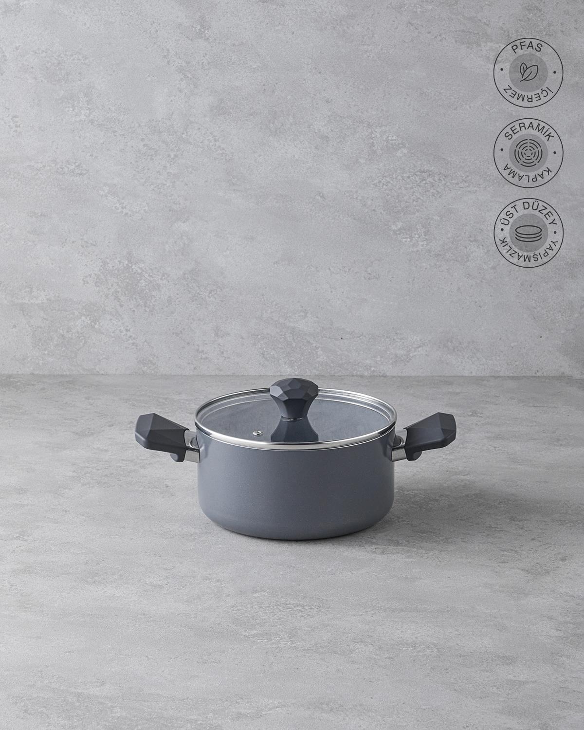 Prego CeraWell Tencere 20 cm Gri
