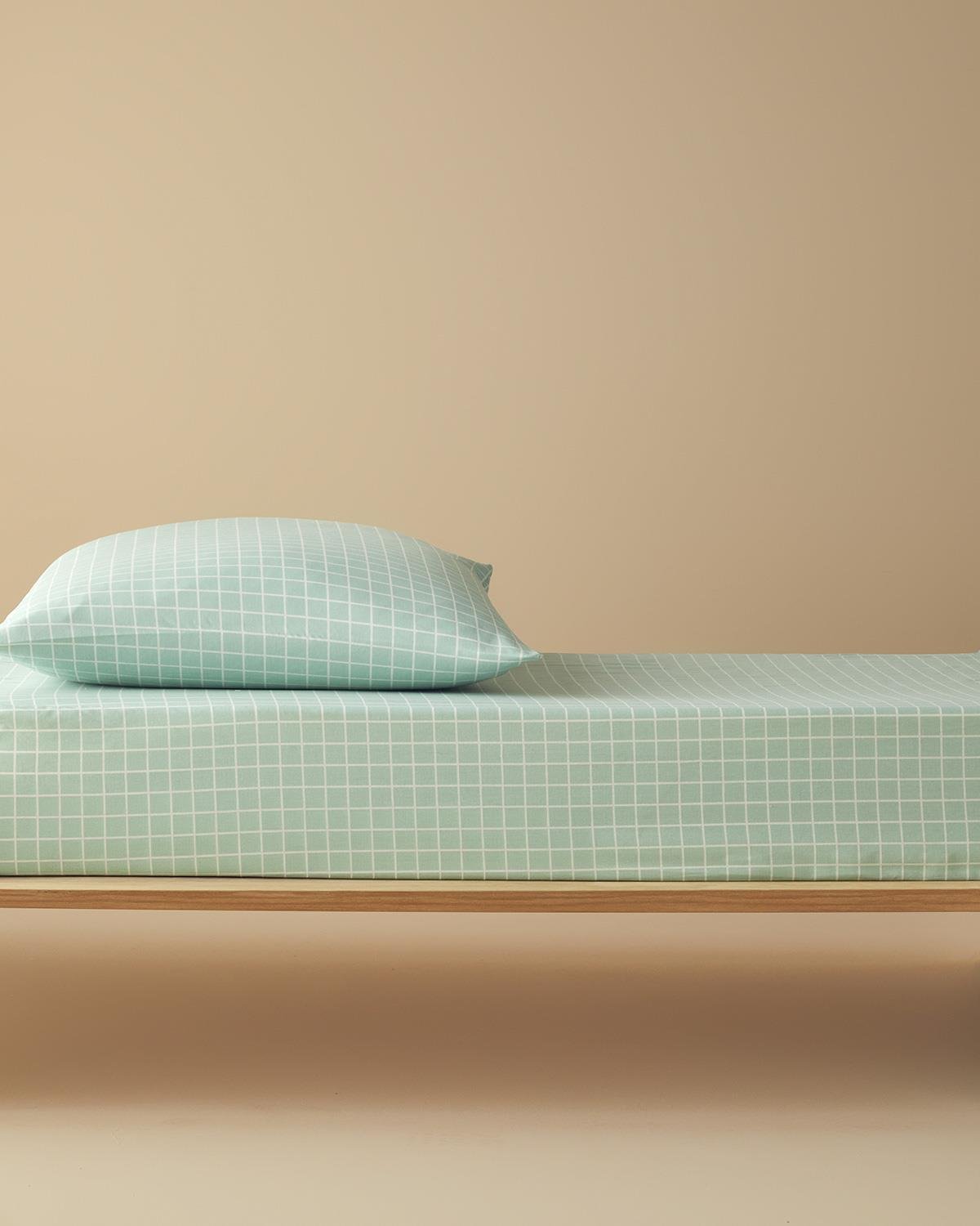 Pure Line Pamuklu Tek Kişilik Çocuk Las.Çarşaf Tkm 100x200 cm Seledon