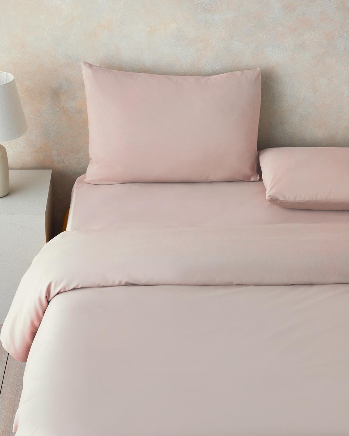 Pure Pamuklu Çift Kişilik Nevresim 200x220 cm Toz Pembe