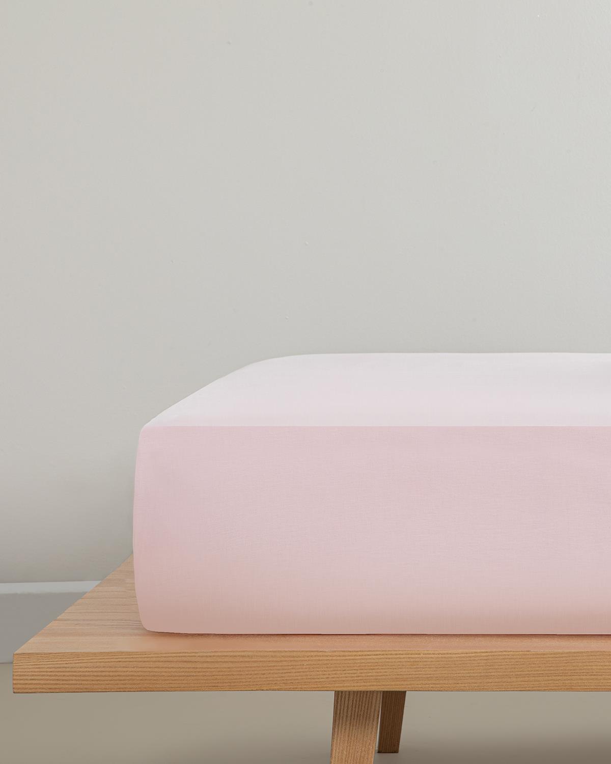 Pure Pamuklu King Size Çarşaf Toz Pembe