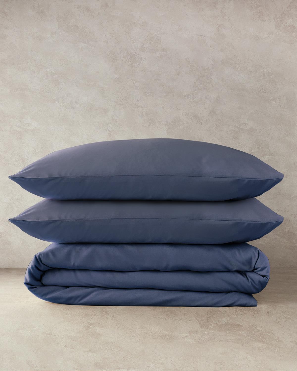 Pure Pamuklu King Size Nevresim 240x220 cm Gece Mavisi