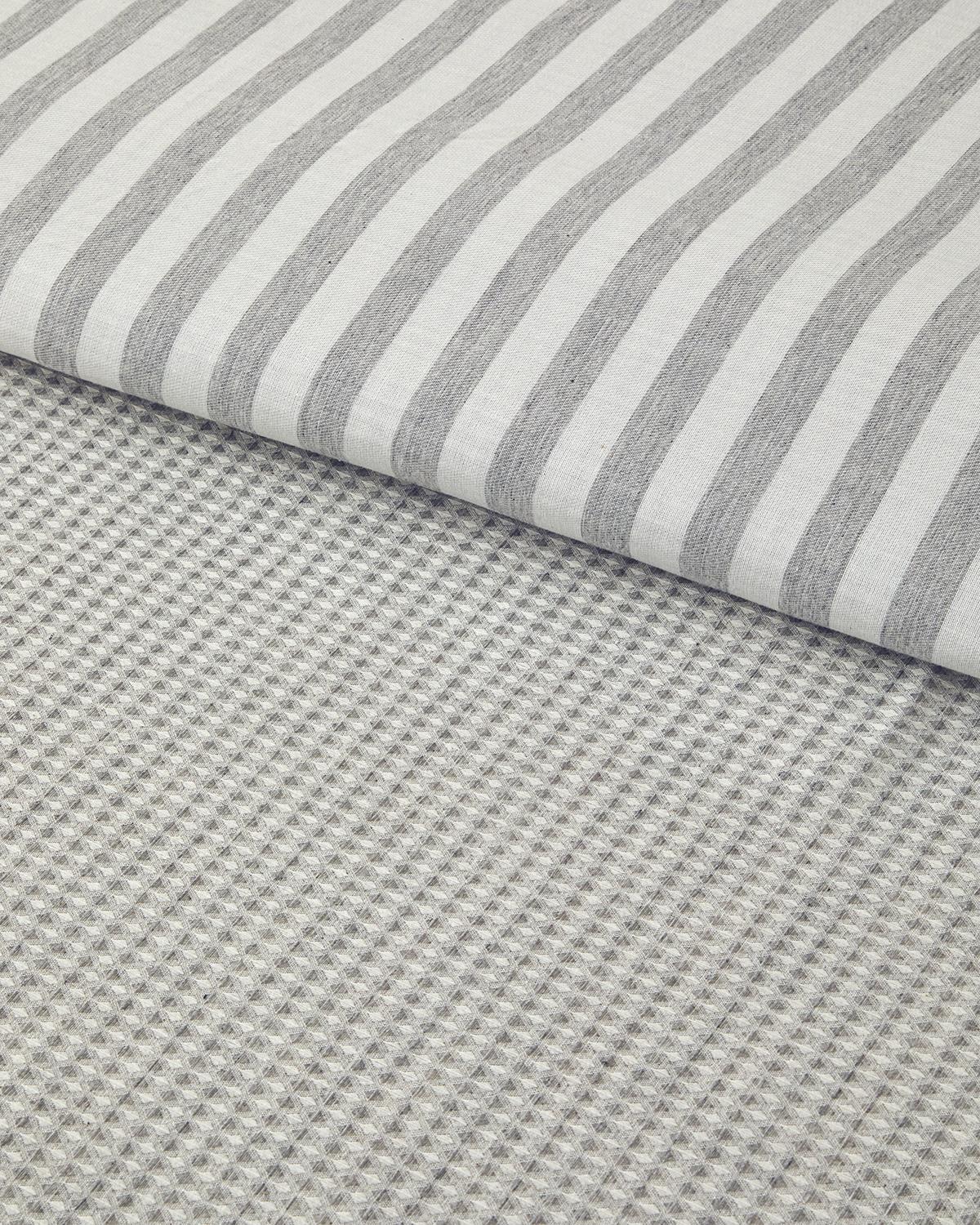 Pure Waffle İpliği Boyalı King Size Nevresim Takımı 240x220 cm Gri
