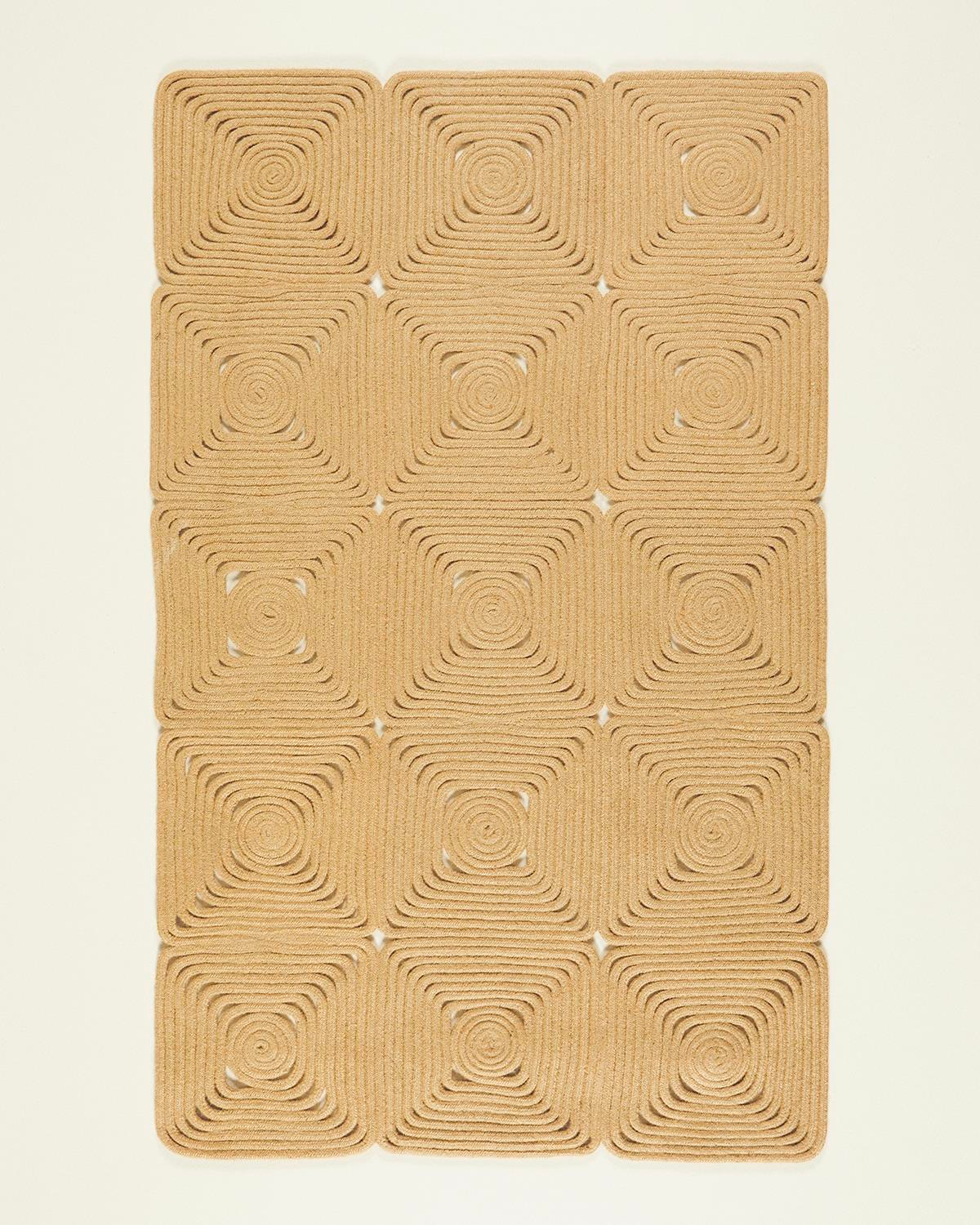 Rectangular Dekoratif Jüt Kilim Naturel