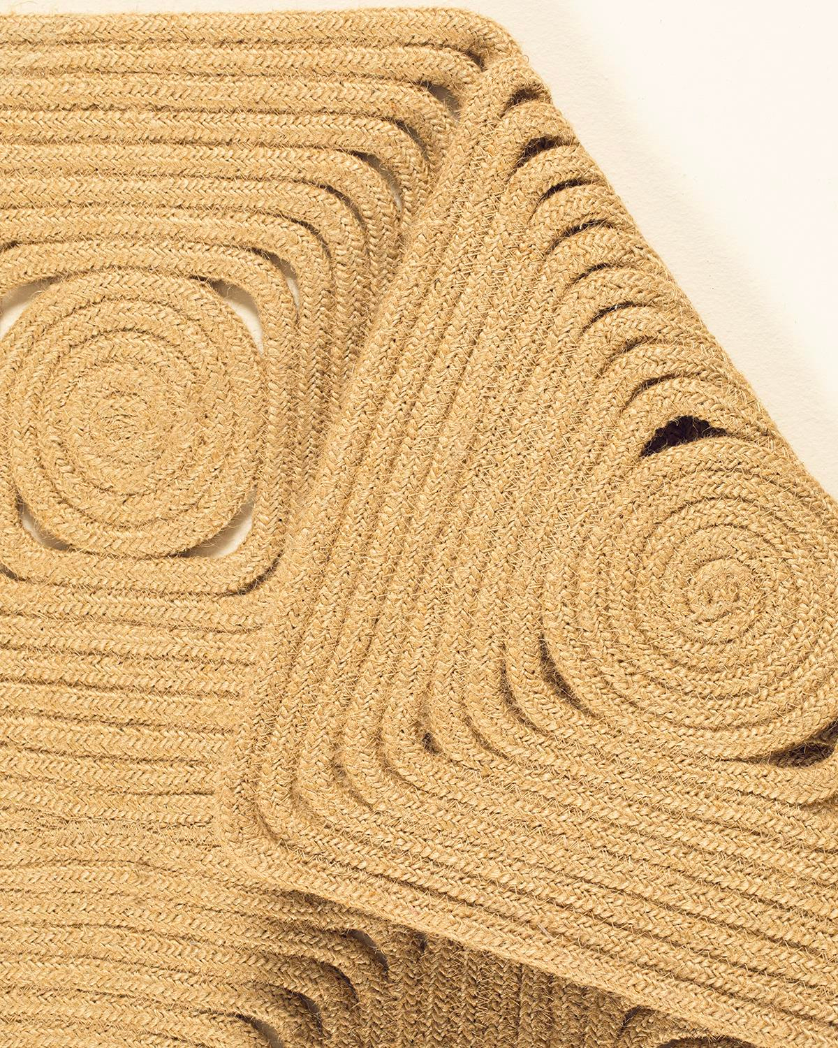 Rectangular Dekoratif Jüt Kilim Naturel