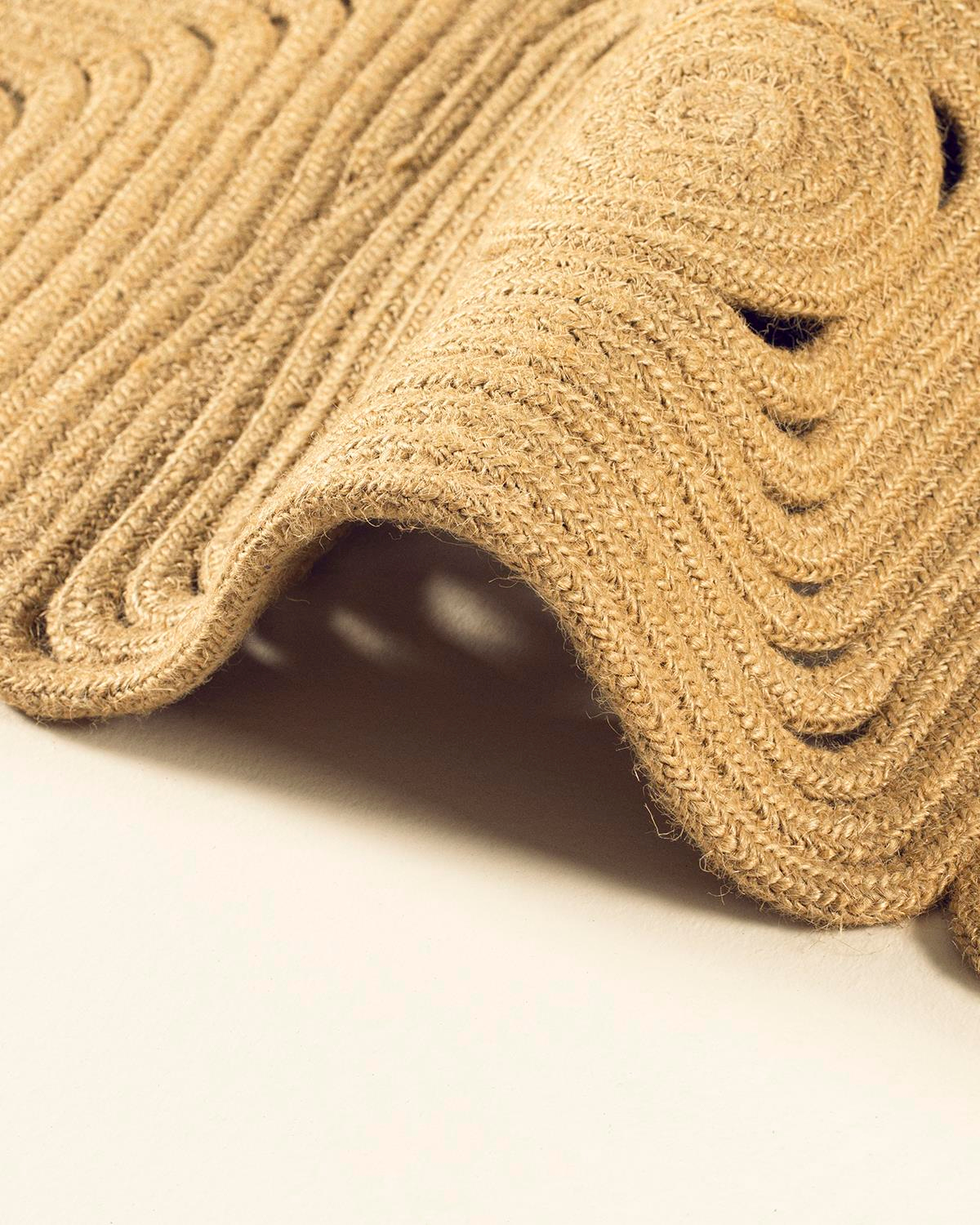Rectangular Dekoratif Jüt Kilim Naturel