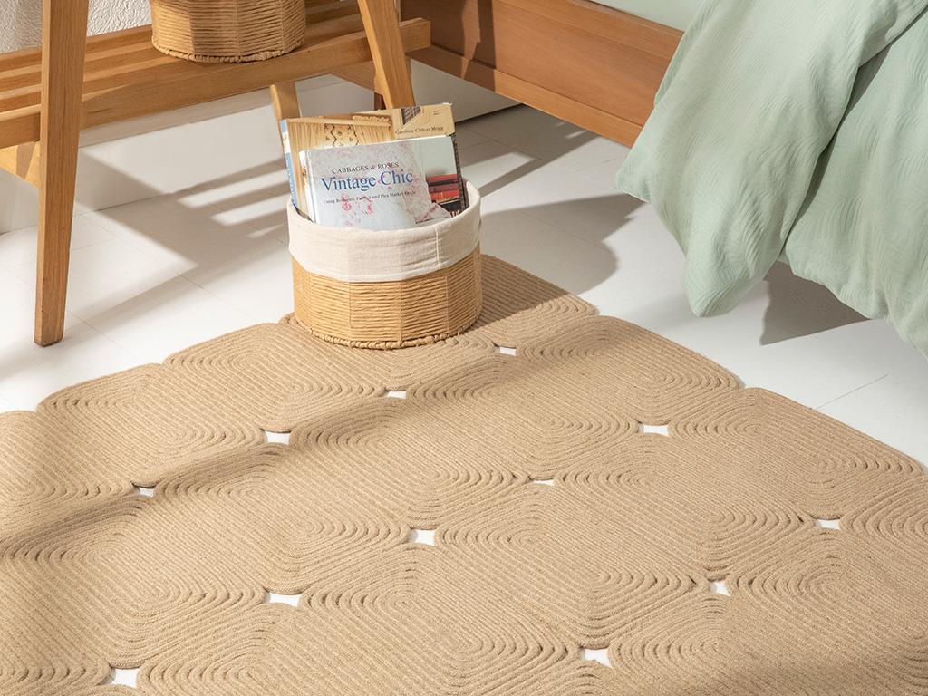 Rectangular Jüt Dekoratif Jüt Kilim Naturel