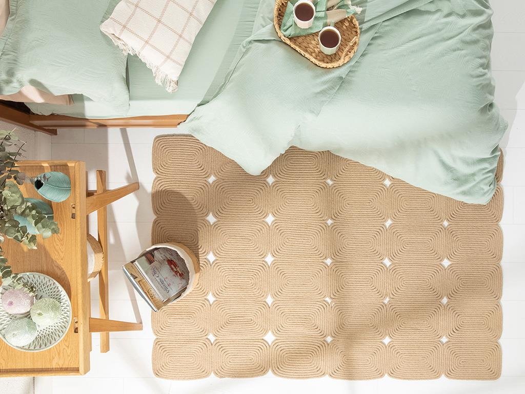 Rectangular Jüt Dekoratif Jüt Kilim Naturel