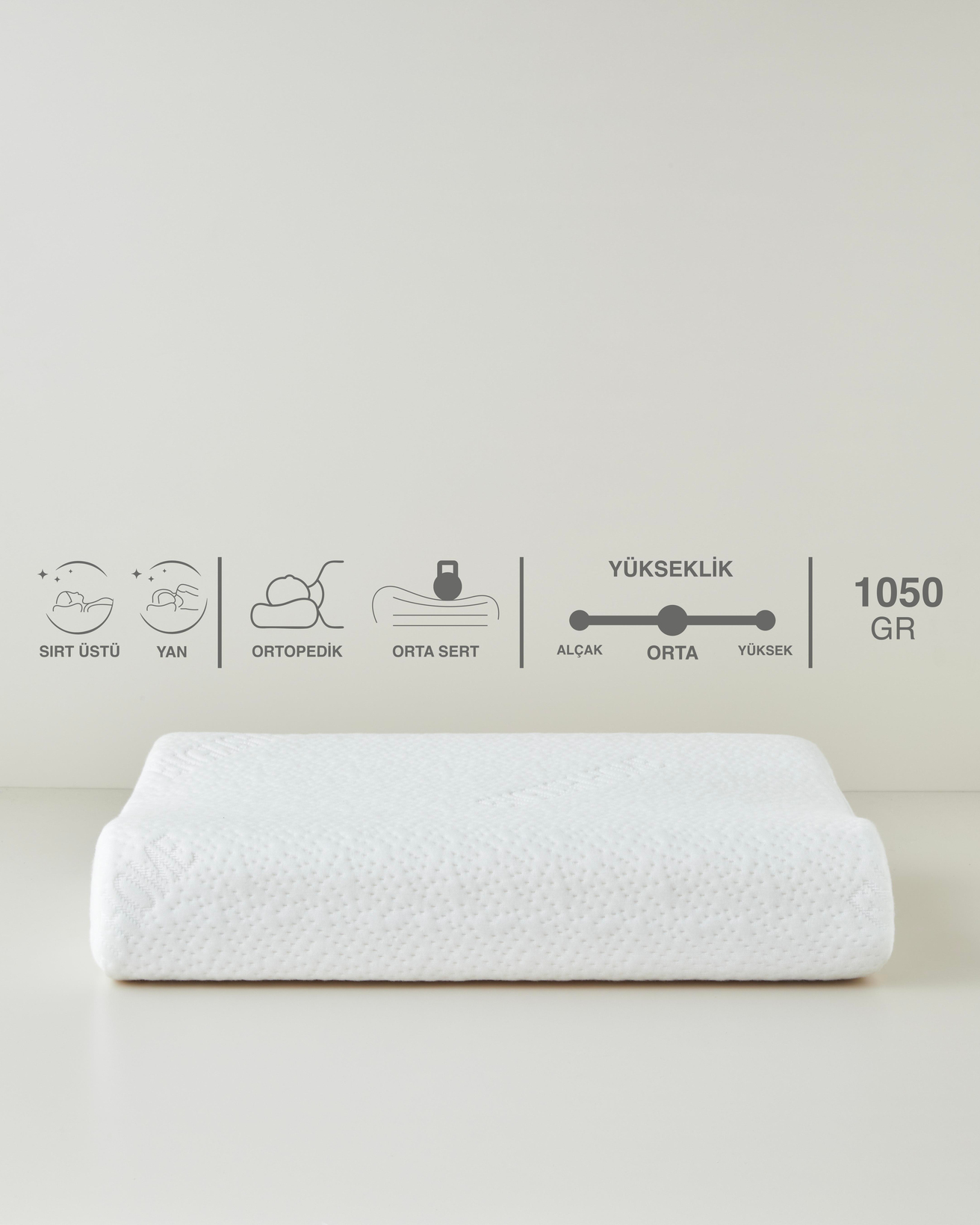 Relax Visco Yastık 55x35x12 cm Ekru