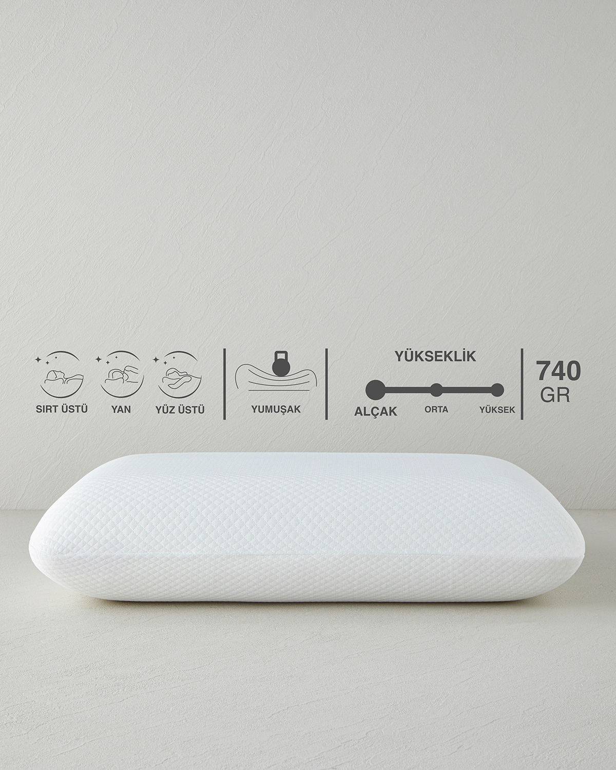 Resty Visco Yastık 37x54 cm Beyaz
