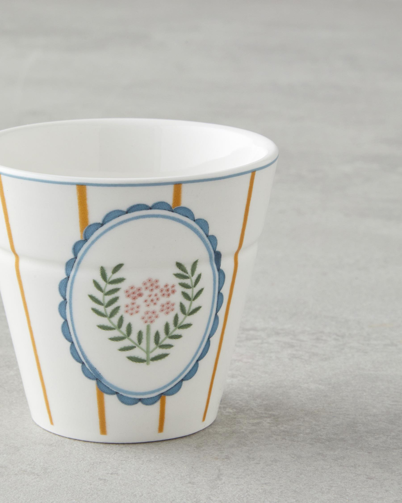 Retro Grids New Bone China Bardak 230 ml Beyaz - Mavi