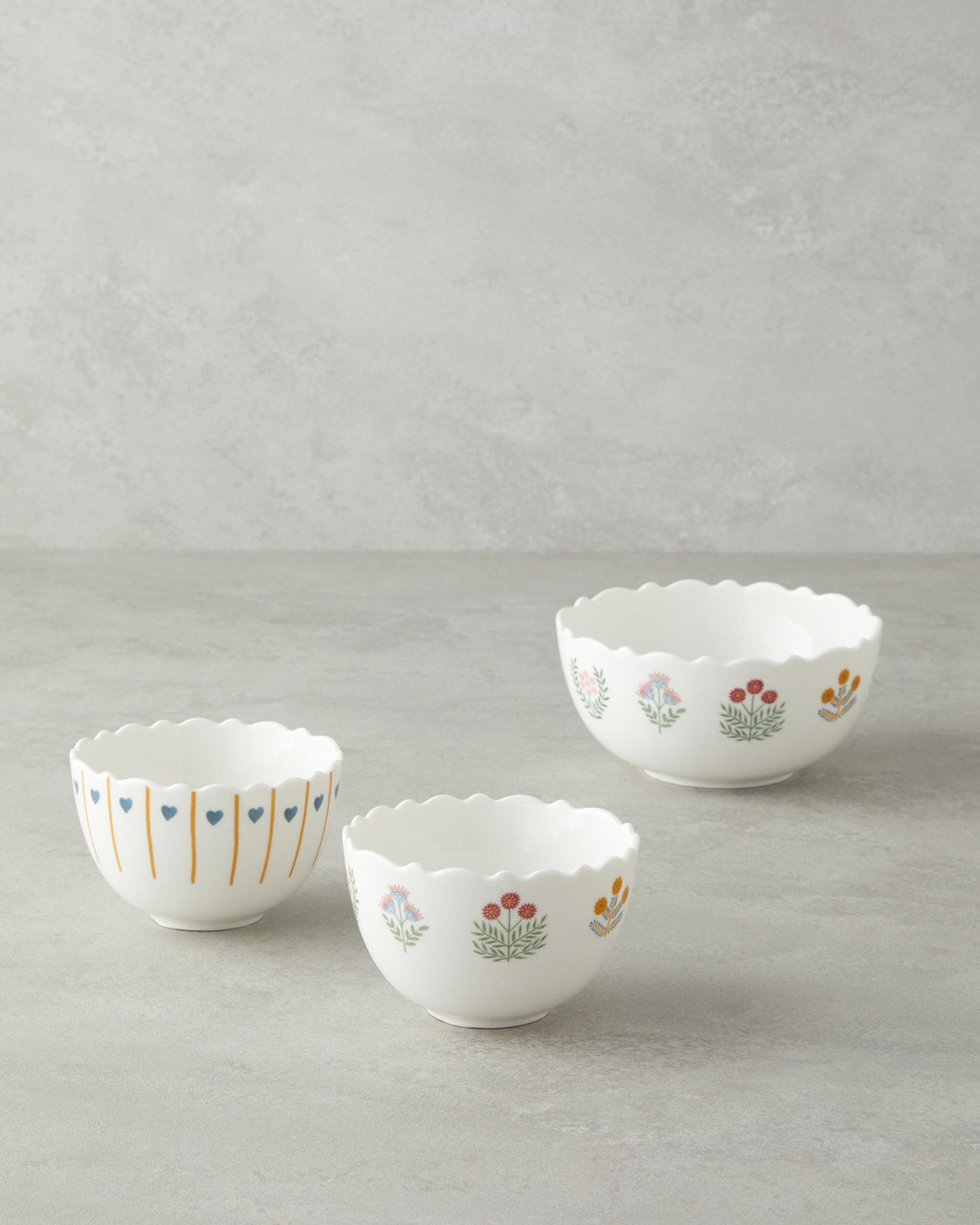 Retro Hearty New Bone China Kase 10 cm Beyaz - Mavi
