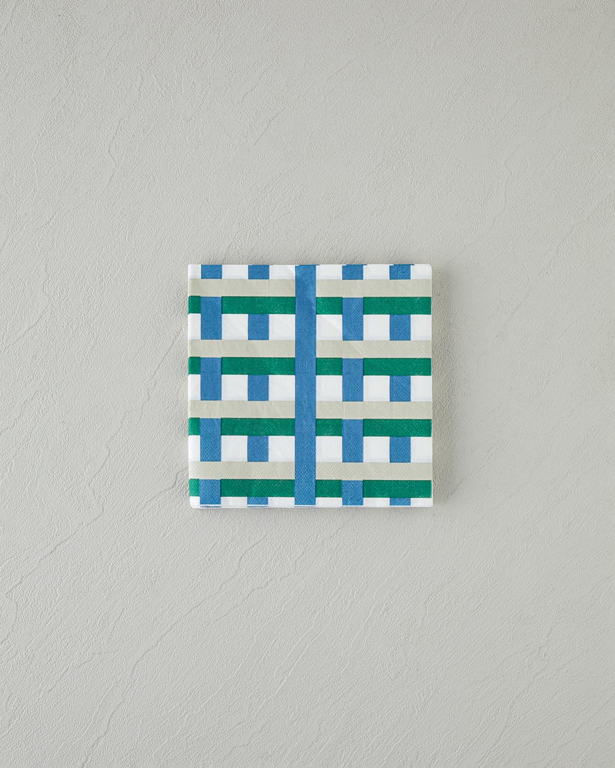 Retro Plaid Kağıt 20'li Kağıt Peçete 33x33 cm Yeşil