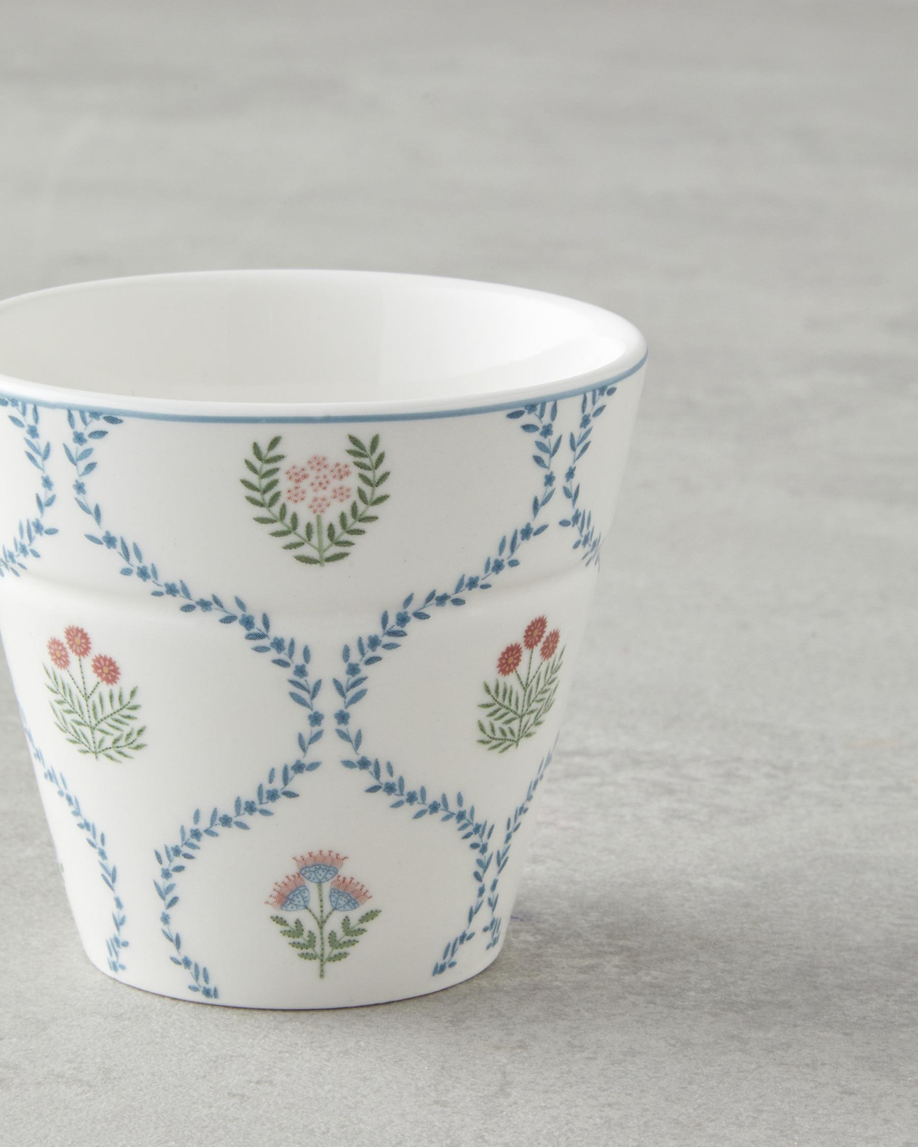 Retro Spring New Bone China Bardak 230 ml Beyaz - Mavi