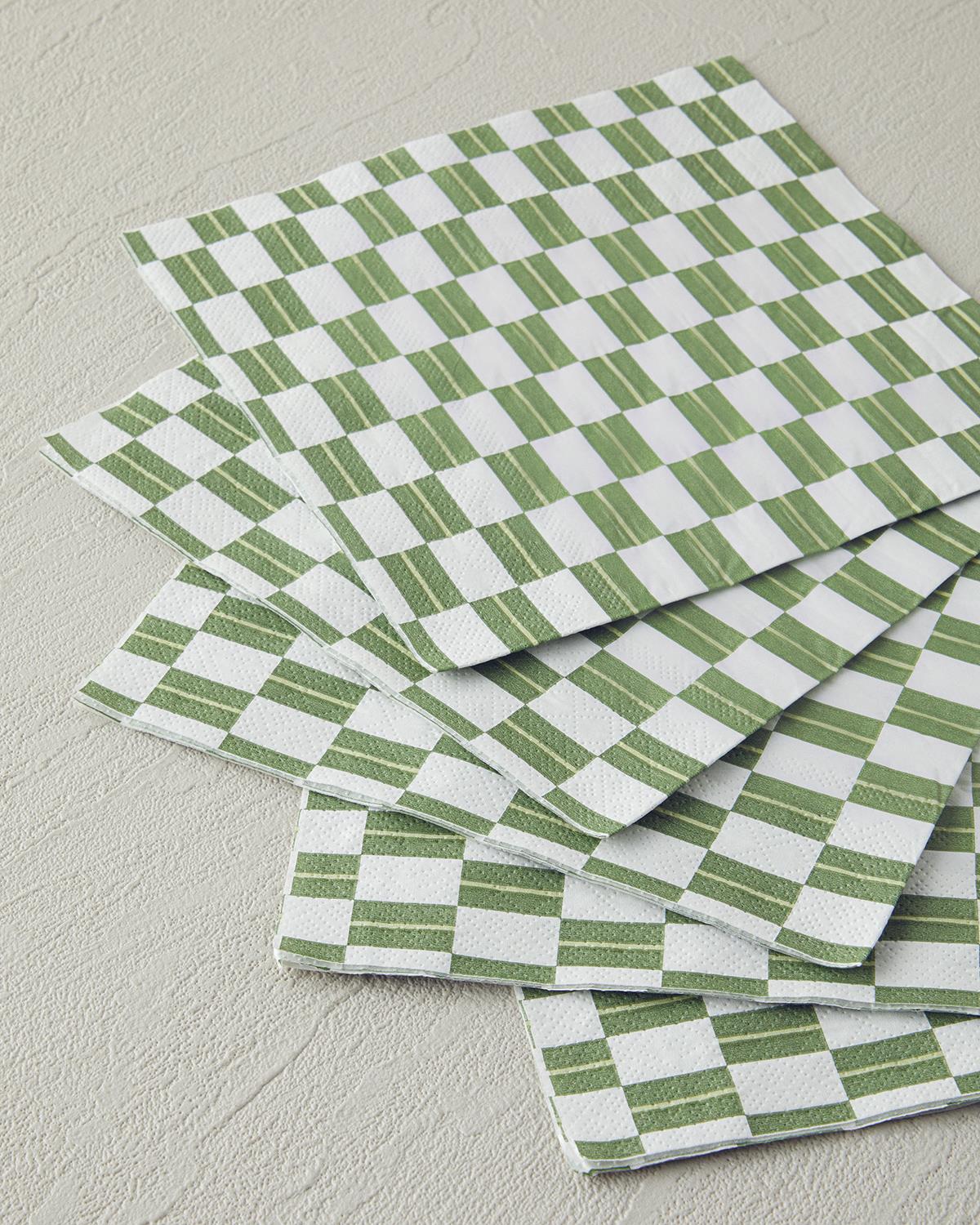 Retro Trellis Kağıt 20'li Kağıt Peçete 33x33 cm Yeşil