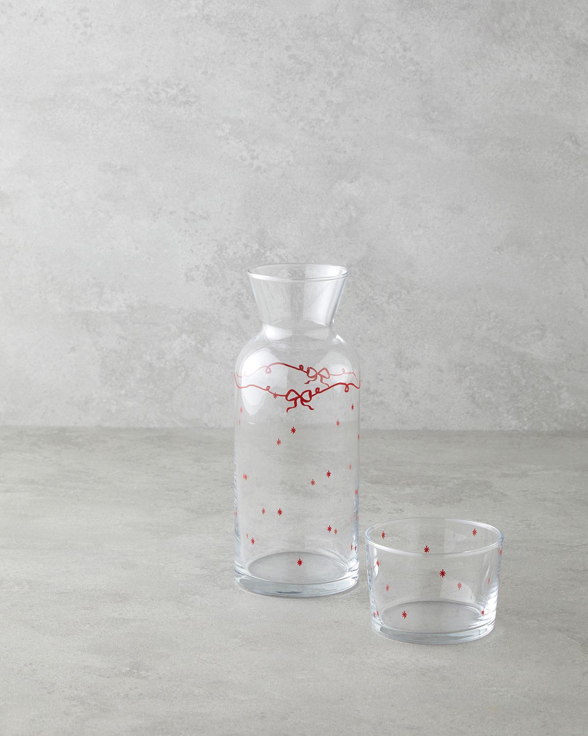 Ribbon Joy Cam Sürahi 700 Ml + 220 Ml Kırmızı