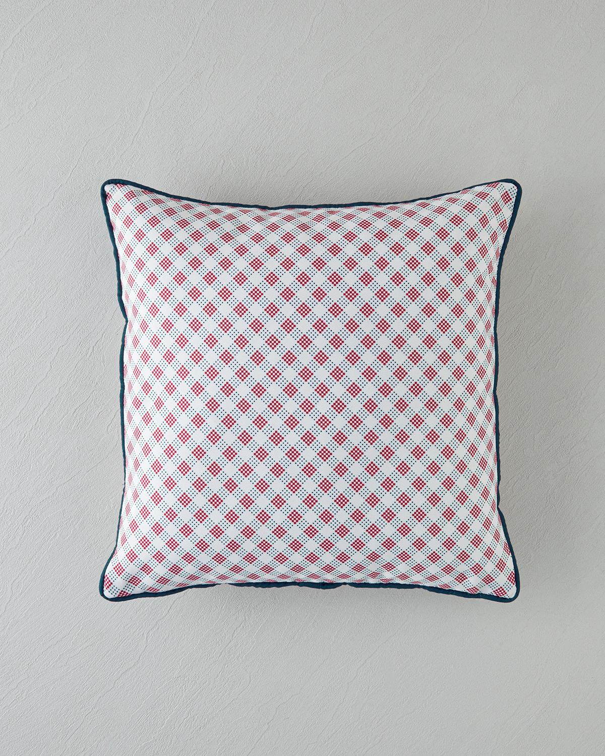 Righe Kırlent Kılıfı 45x45 cm Kırmızı - Beyaz