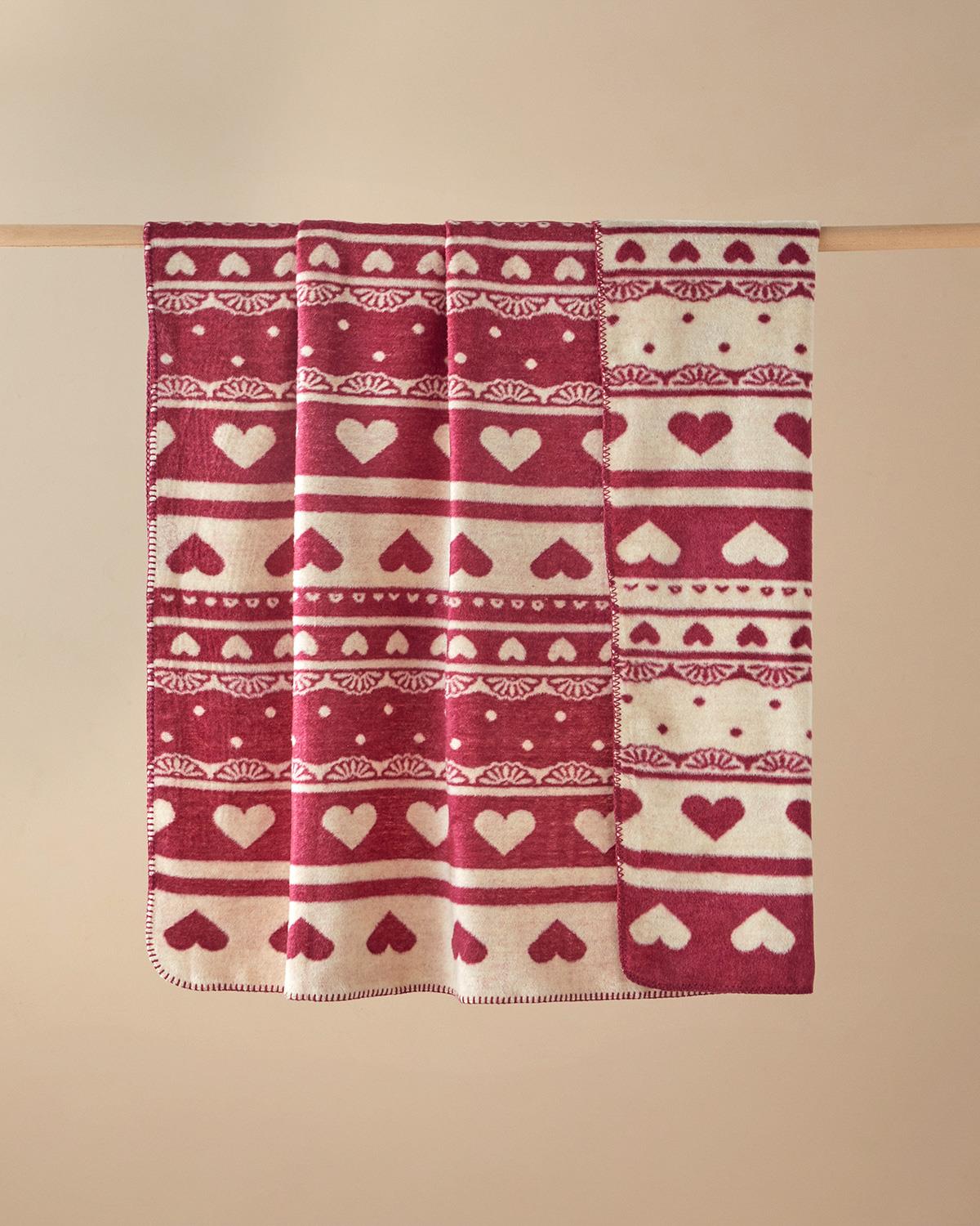 romantic memories Akrilik Tv Battaniye 130x170 cm Vişne