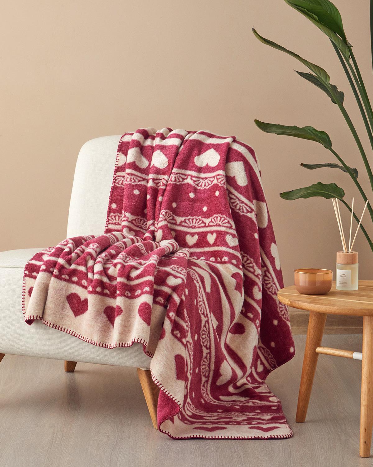 romantic memories Akrilik Tv Battaniye 130x170 cm Vişne