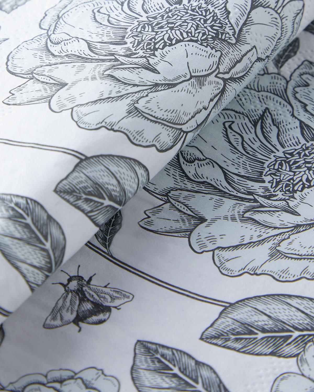 Roseray Kağıt 20'li Kağıt Peçete 33x33 cm Siyah - Beyaz