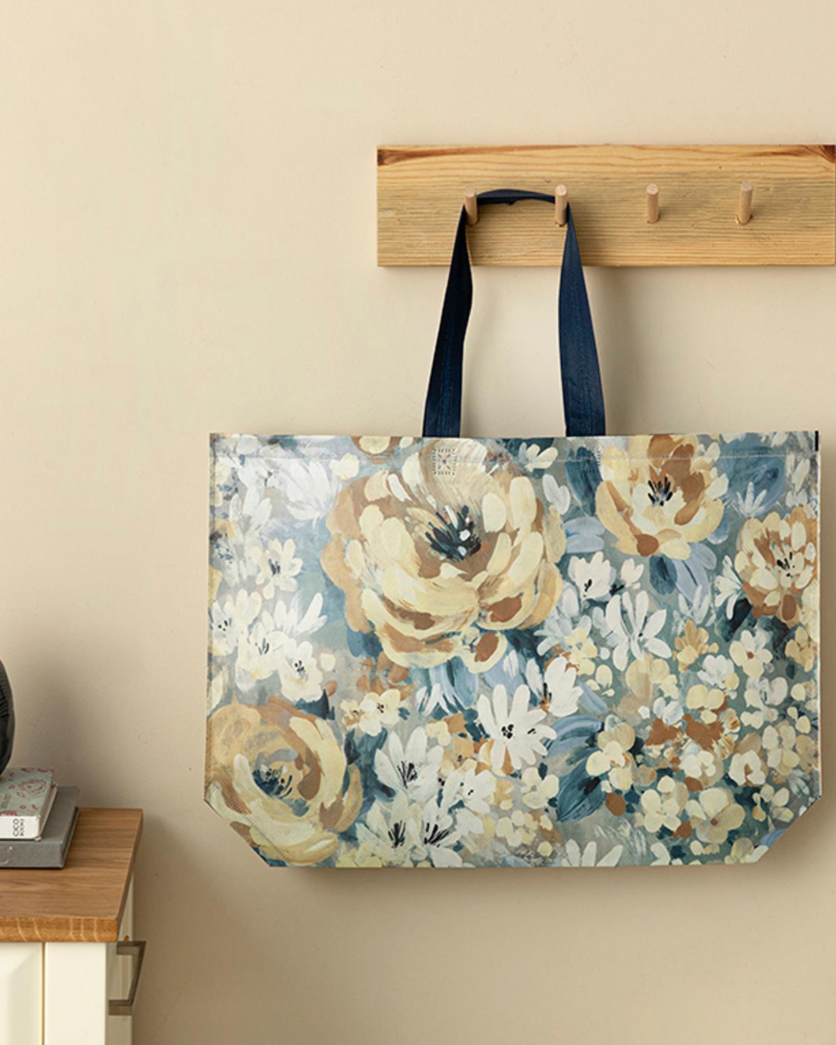 Roses Alışveriş Çantası Mavi
