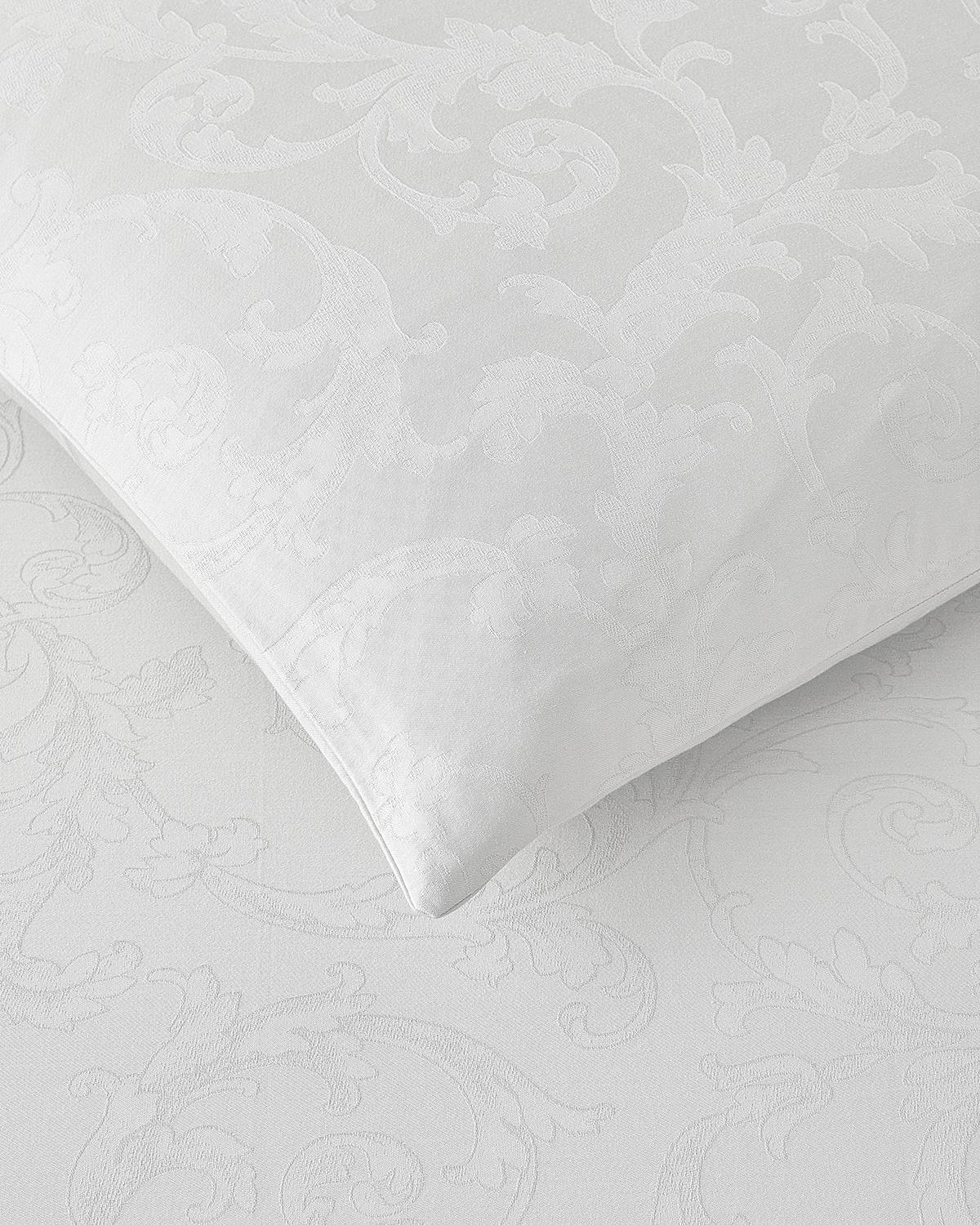 Royal Scroll Jakarlı Pamuk Saten Çift Kişilik Nevresim Takımı 200x220 cm Beyaz