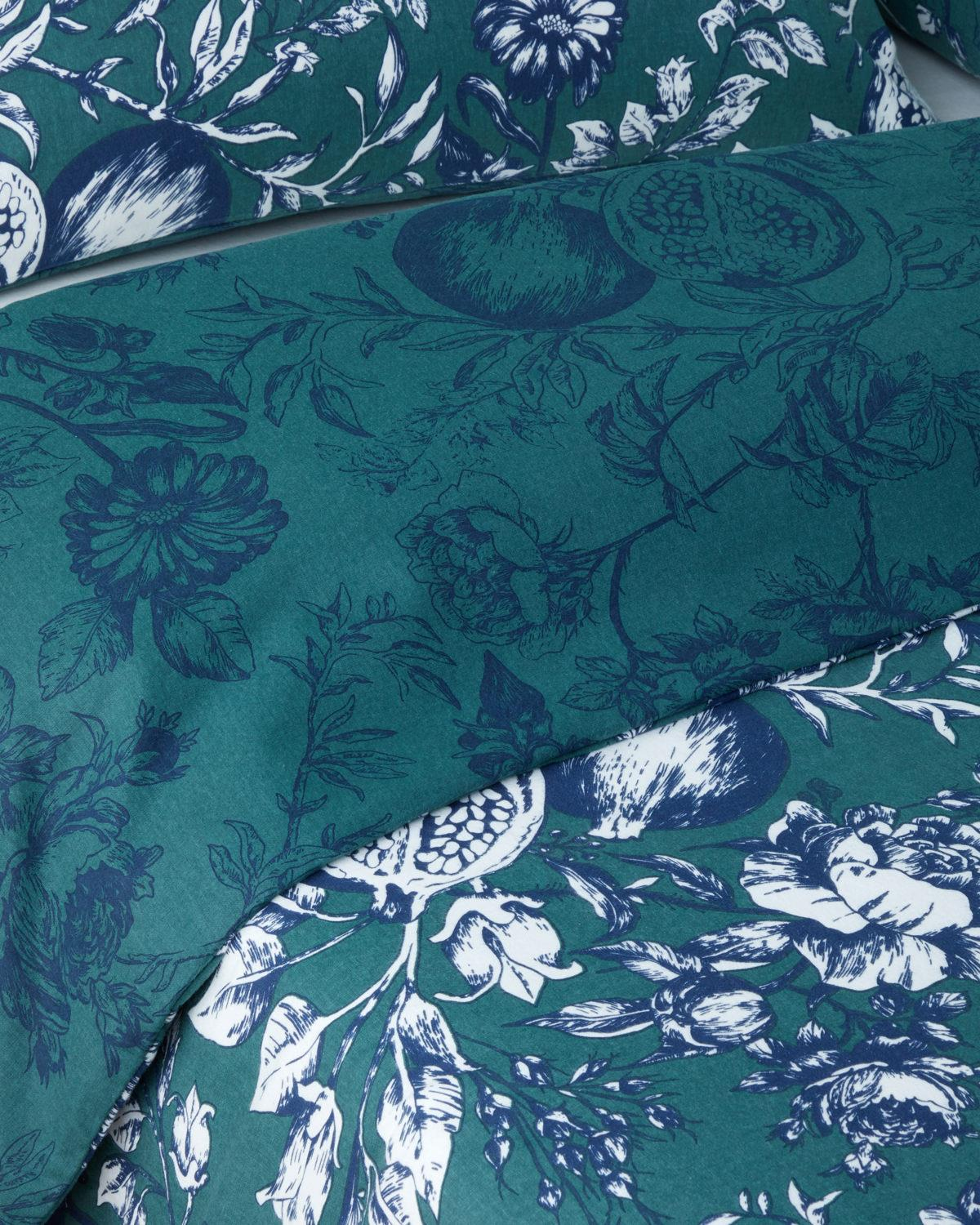 Ruby Garden Flanel Çift Kişilik Nevresim Takımı 200x220 cm Koyu Yeşil