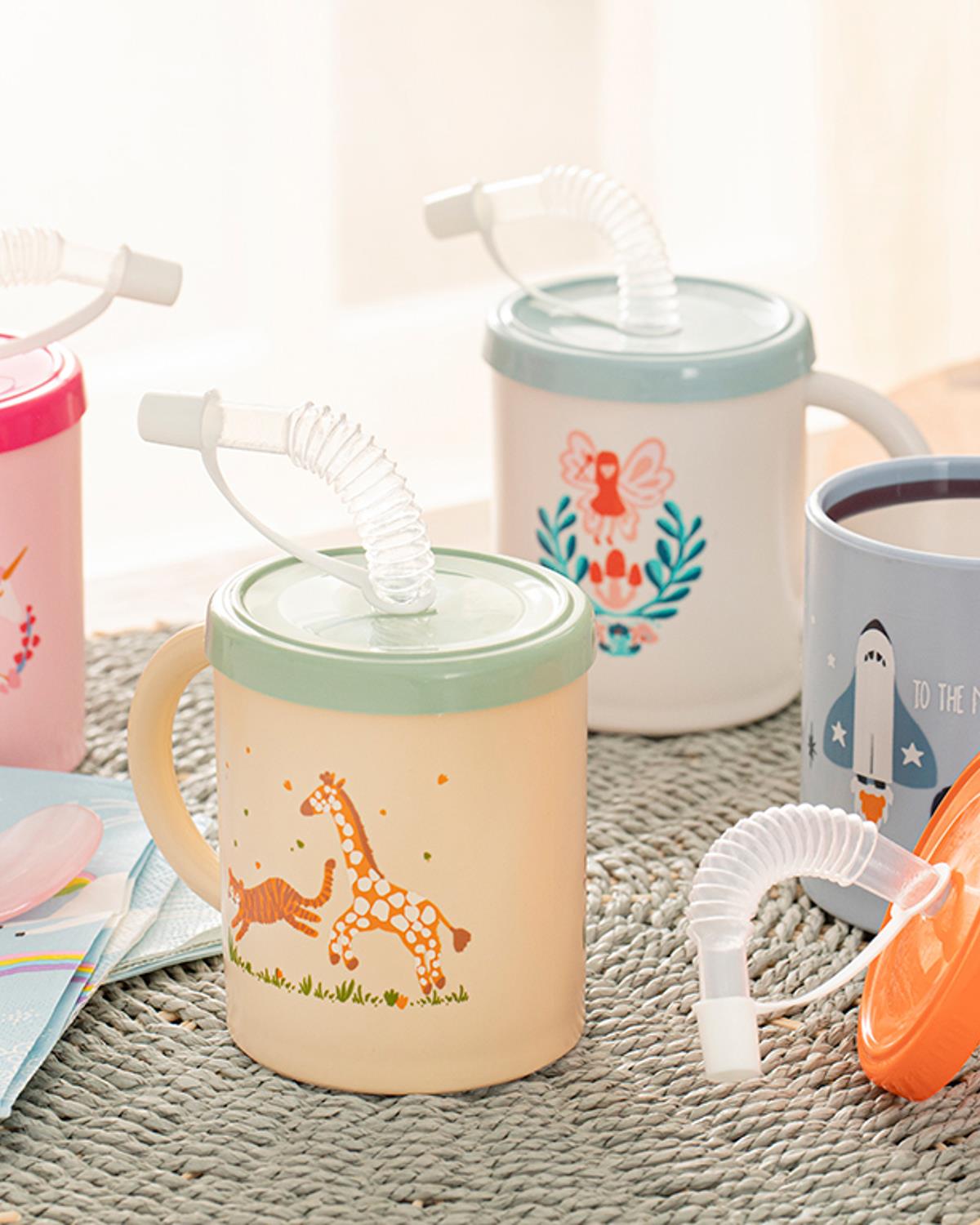 Safari Plastik Pipetli Bardak Yeşil