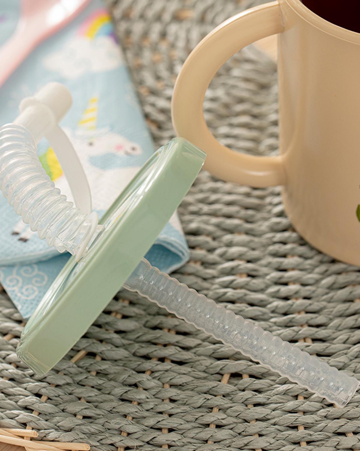 Safari Plastik Pipetli Bardak Yeşil