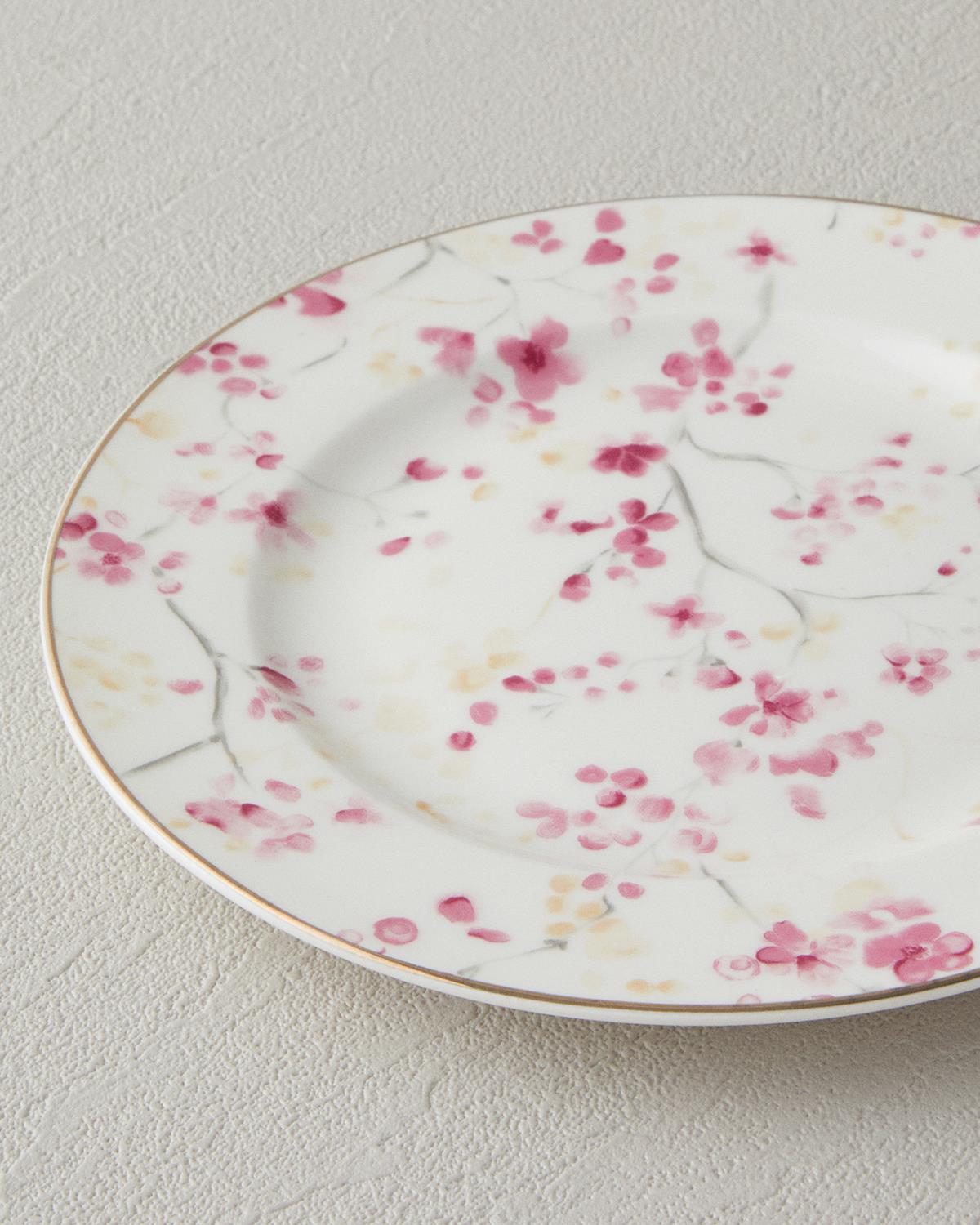 Sakura Garden New Bone China Pasta Tabağı Açık Pembe