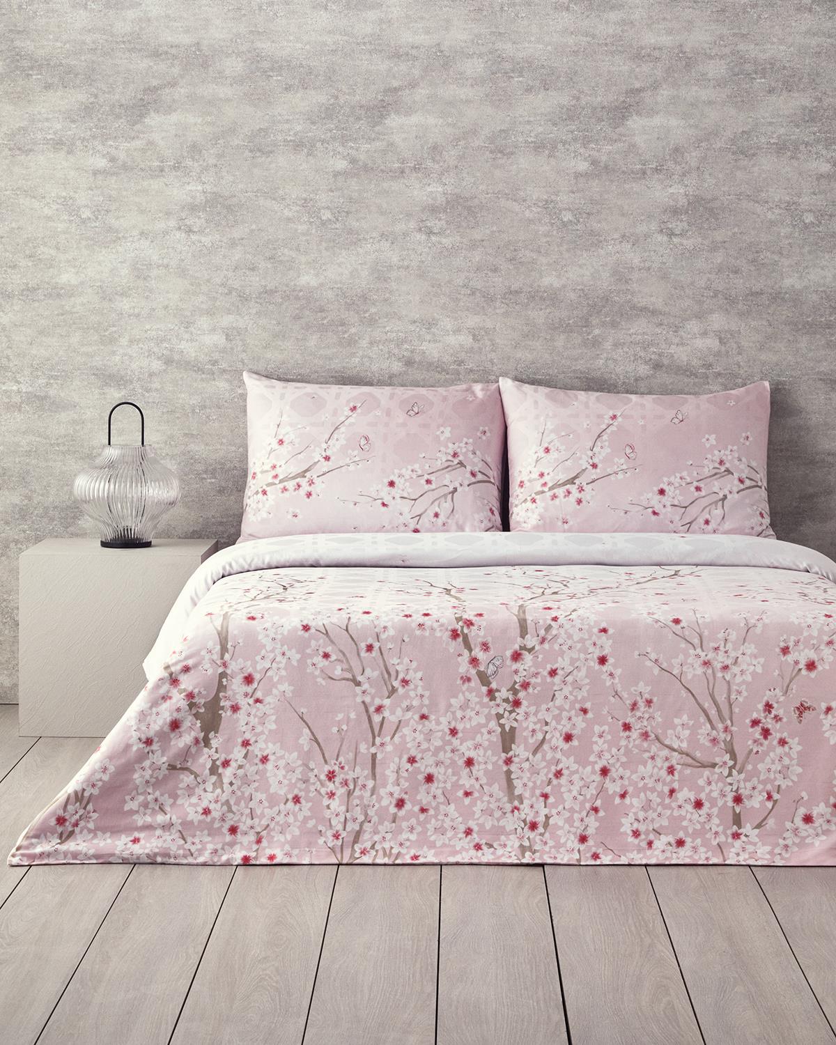 Sakura Komorebi King Size Nevresim Takımı Pembe