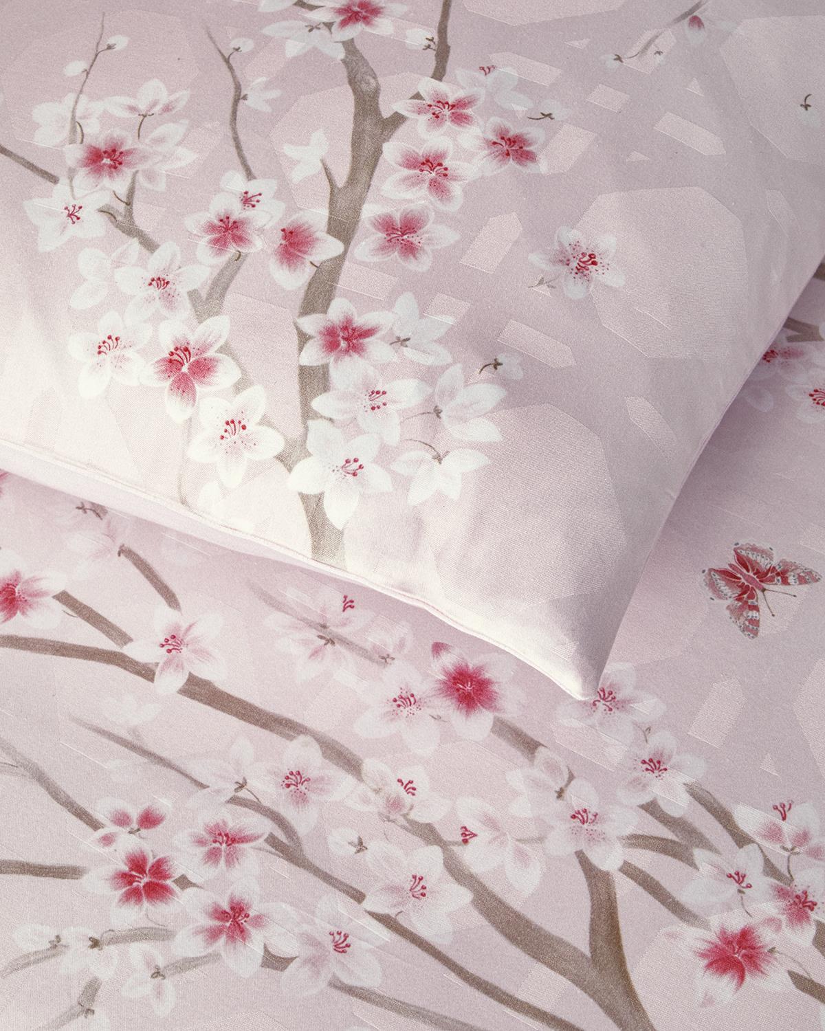 Sakura Komorebi King Size Nevresim Takımı Pembe