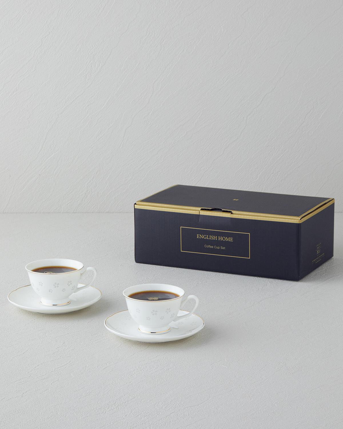 Sakura New Bone China 4 Parça 2 Kişilik Kahve Fincan Takımı Gold