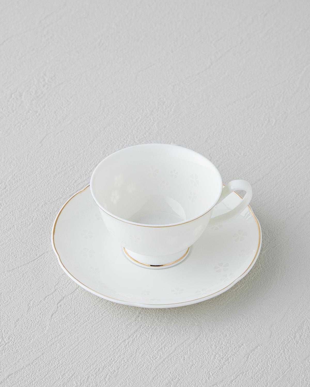 Sakura New Bone China 4 Parça 2 Kişilik Kahve Fincan Takımı Gold