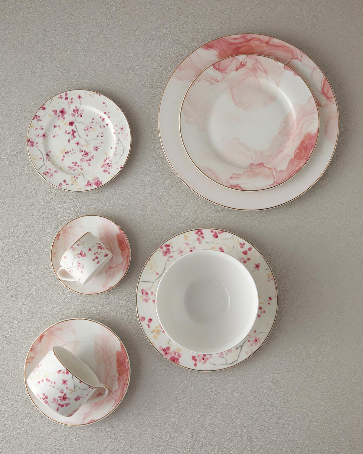 Sakura World New Bone China Pasta Tabağı Açık Pembe