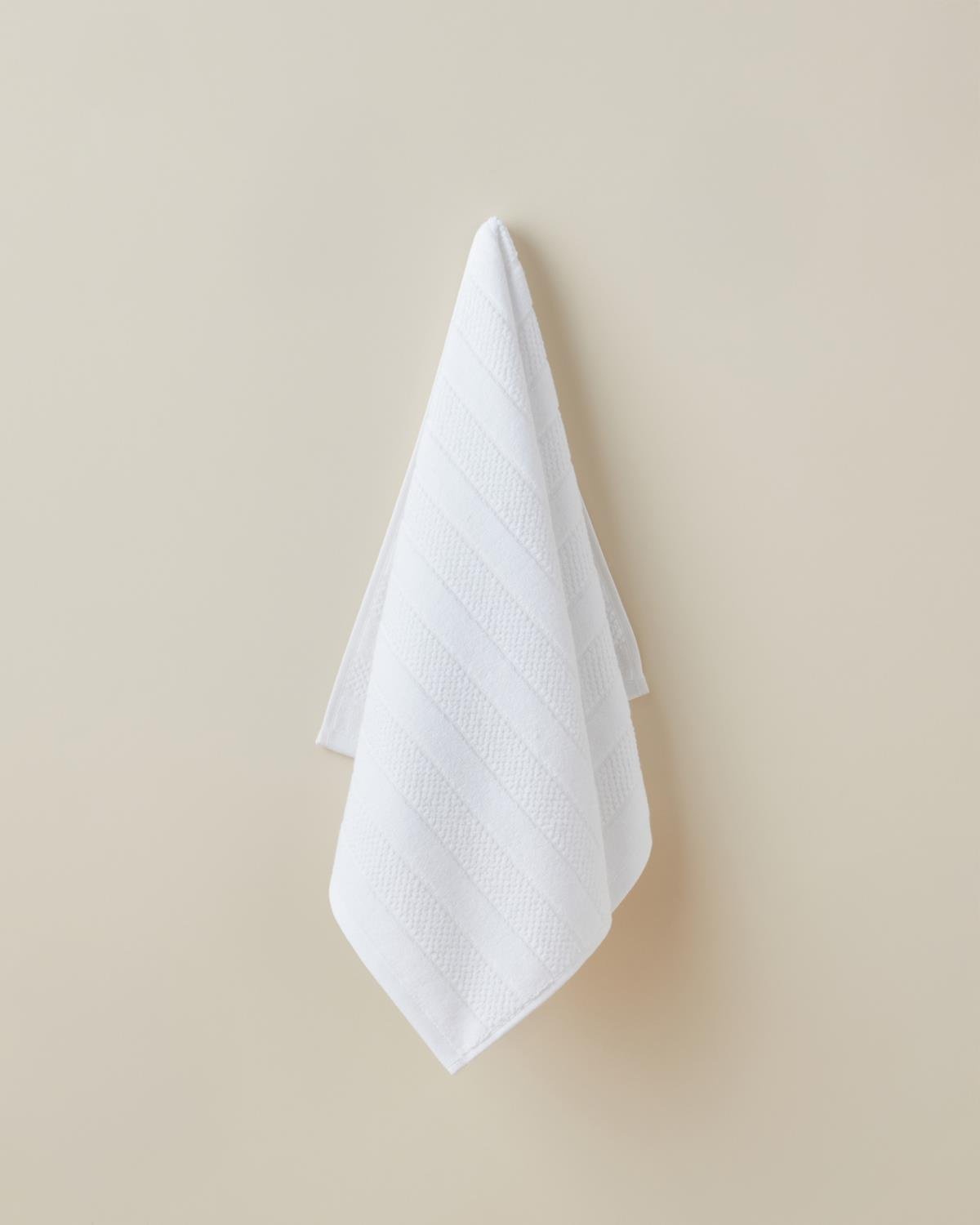 Sandy Stripe Pamuk Yüz Havlusu 50x80 cm Beyaz