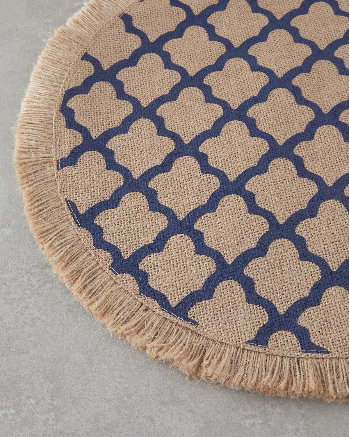 Savanna Jüt 2'li Amerikan Servis 38 cm Mavi-Bej