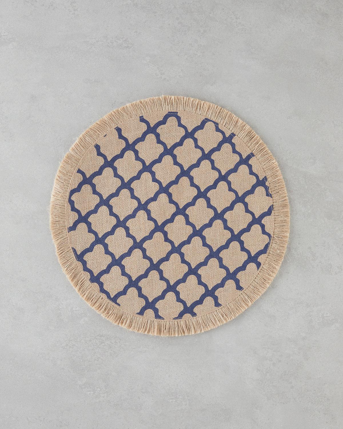 Savanna Jüt 2'li Amerikan Servis 38 cm Mavi-Bej